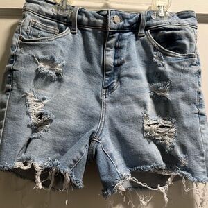 Judy Blue Ripped Light Blue Jean Shorts